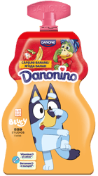 Danonino strawberry-banana flavored yogurt sachet for kids