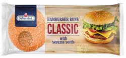 Schulstad Classic Hamburger Bun with Sesame (4 pcs)