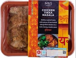 Marks & Spencer Frozen Medium hot curry marinated grilled chicken in creamy tomato sauce