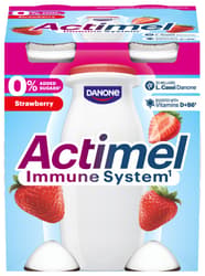 Actimel Strawberry Flavoured Yoghurt Drink with 0% Added Sugar (4x100 ml)