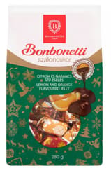 Bonbonetti Lemon and Orange Flavoured Jelly Christmas Pralines coated with Dark Chocolate 300g