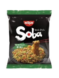 Nissin Soba Teriyaki ízesítésű sült tészta búzalisztből