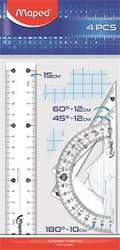 MAPED "Start" Ruler set, small, plastic, 4 pieces