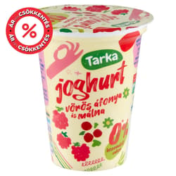 Tarka vörös áfonyás-málnás, élőflórás, sovány joghurt