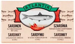 Atlantik szardínia paradicsomos mártásban, chilivel