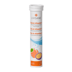 LIVSANE Zinc and Vitamin C effervescent tablets 20x
