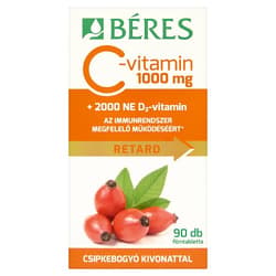 Béres C-vitamin 1000 mg RETARD filmtabletta csipkebogyó kivonattal + 2000 NE D3-vitamin 90 db