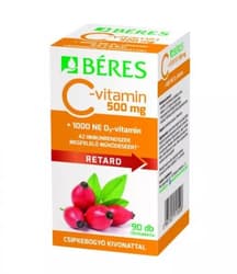 Béres vitamin C 500 mg with rosehip extract + 1000 IU vitamin D3 retard film-coated tablets 90x