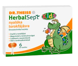 Dr.Theiss HerbalSept Kids nyalóka torokfájásra 6 db