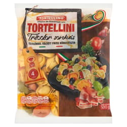 Tortellini tricolor with ham