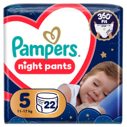 Pampers Night Pants Éjszakai Bugyipelenka, Méret: 5 (11-17 kg) 22 db