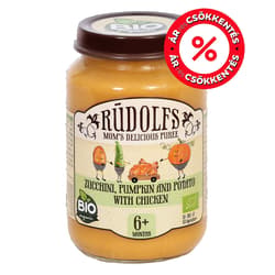 RUDOLFS ORGANIC Cukkini, sütőtök, burgonya püré csirkehússal BIO 8 hónapos kortól