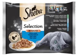 Sheba Selection tasakos halas válogatás felnőtt macskák számára(4 x 85 g)