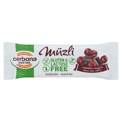 Cerbona Chocolate-sour cherry muesli bar, gluten free, lactose free