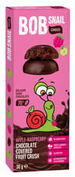 Bob-Snail Natural Apple-raspberry fruit rolls in Belgian dark chocolate