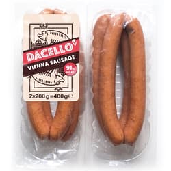 Dacello Wiener füstölt húskészítmény sertéshúsból juhbélben 2x200g