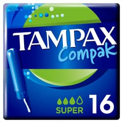 Tampax Compak Super Tampons Applicator 16 X