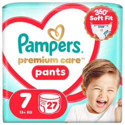 Pampers Premium Care Pants Size 7, 27 Diapers, 17kg+