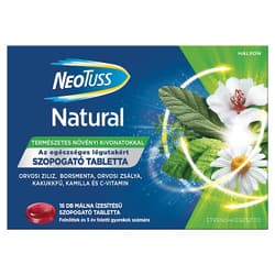 Neotuss Natural szopogató tabletta málna ízű 16 db