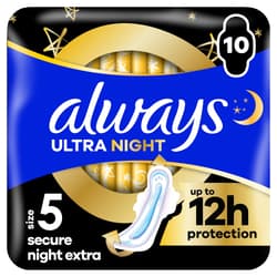 Always Ultra Secure Night Extra (5-ös Méretű) Szárnyas Betét Egészségügyi Betét