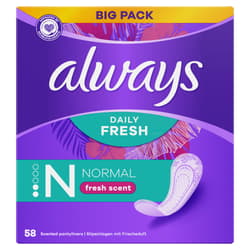 Always Dailies Normal Fresh & Protect Panty Liners, 58 ct