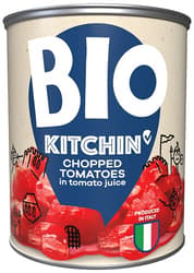 Kitchin BIO Apróra vágott hámozott paradicsom paradicsomlében (400 g)