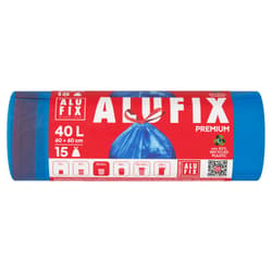 ALUFIX Garbage bags Drawstring LDPE 60x60cm blue 40L/15pcs