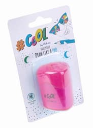 Sharpener, 1 hole, with container, COOL BY VICTORIA, assorted colours