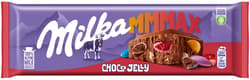 Milka MMMAX Alpesi tejcsokoládé meggyes zselédarabkákkal, cukordrazséval és robbanócukorkával