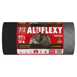 ALUFIX Garbage bags Drawstring FLEXY LDPE 64x69cm steel 60L/10pcs