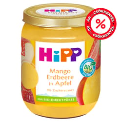 HiPP bio gyümölcskészítmény alma mangóval és eperrel bébidesszert 6 hónapos kortól