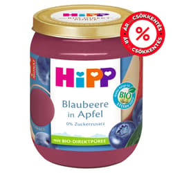 HiPP bio gyümölcskészítmény alma áfonyával bébidesszert 5 hónapos kortól
