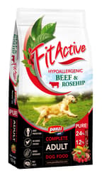 FitActive Pure hipoallergén száraztáp felnőtt kutyáknak, marha-csipkebogyó