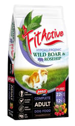 FitActive Pure hipoallergén száraztáp felnőtt kutyáknak, vaddisznó-csipkebogyó