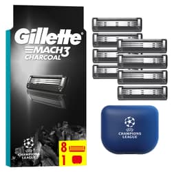 Gillette Mach3 Charcoal Razor Refills for Men, 8 Blade Refills