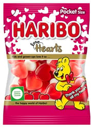 HARIBO Love Hearts, 100g fruit flavoured gummies
