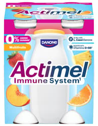 Danone Actimel Multifruit Yogurt Drunk with No Added Sugar (4x100g)
