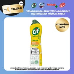Cif Cleanboost Lemon súrolókrém mikrokristályokkal makacs szennyeződésekre, 500 ml