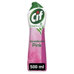 Cif Cleanboost Pink súrolókrém mikrokristályokkal makacs szennyeződésekre, 500 ml