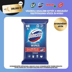 Domestos Ocean fertőtlenítő hatású higiénikus törlőkendő, 60 db