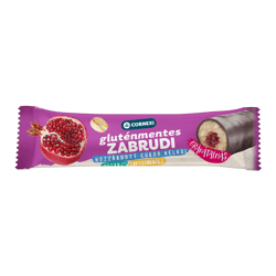 Cornexi GM zabrudi - gránátalmás töltelékkel töltött csokoládés zabrúd, kakaós bevonattal