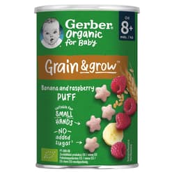 Gerber banános-málnás bio gabonasnack