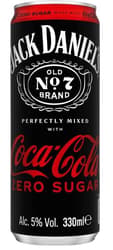 Jack Daniel's Tennessee Whiskey és Coca-Cola alkoholos szénsavas ital édesítőszerekkel 5%