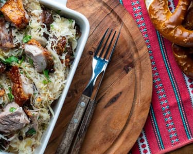 Bavarian Pork Knuckle with Sauerkraut