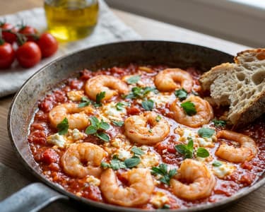 Garnélarák saganaki