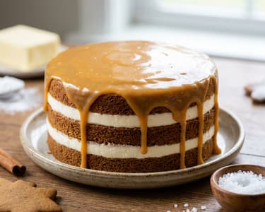 Salted Caramel Christmas Gingerbread Cake