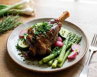 Easter Lamb Shank with Spring Vegetables