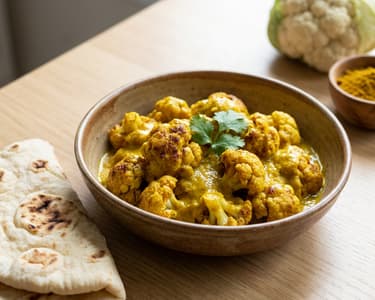 2-ingredient pita and curry roasted cauliflower