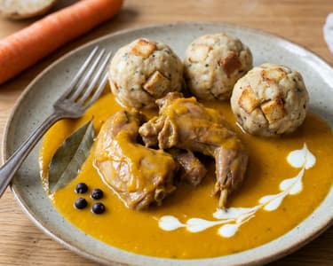Vadas nyúl zsemlegombóccal