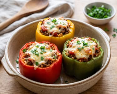 Stuffed Bell Peppers with Ground Beef